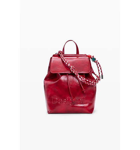 Dámský batůžek DESIGUAL HALF LOGO LUENA MINI RED Červená - DESIGUAL - 26SAKP20 3000 BACK HALF LOGO LUENA MINI RED