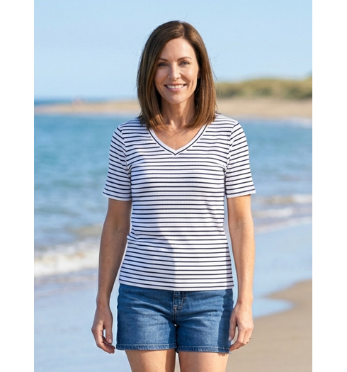 Dámské triko HAJO D Shirt V 1/2 Arm Bílá - HAJO - 10802 613 D Shirt V 1/2 Arm