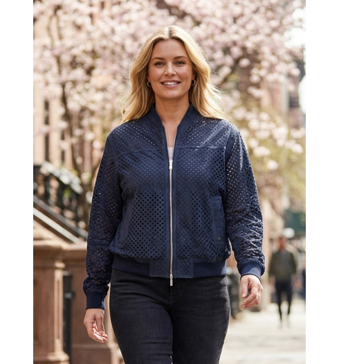 Dámská kožená jarní bunda MILESTONE MSAsa Modrá - Milestone - 611639 41735 38 MSAsa