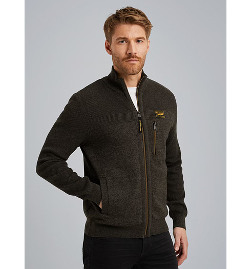 Pánský svetr PME LEGEND Cardigan with zipper closure Hnědá - PME LEGEND - PKC2509368 8039 Cardigan with zipper closure