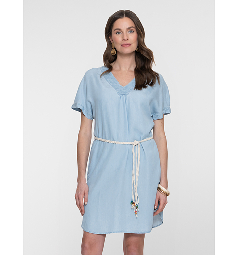Dámské letní šaty Geisha Dress lyocell denim Modrá - Geisha - 67301-10 830 Dress lyocell denim