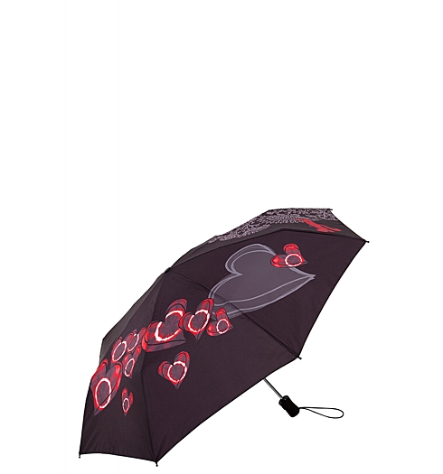 Dámský deštník DESIGUAL UMBRELLA_HEART PUNK 2000 NEGRO - DESIGUAL - 57O56P1 2000 UMBRELLA_HEART PUNK