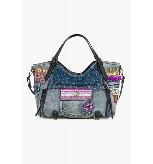 Dámská kabelka DESIGUAL BOLS ROTTERDAM EXOTIC JEANS 5001 MARINO - DESIGUAL - 72X9JE4 5001 BOLS ROTTERDAM EXOTIC JEANS