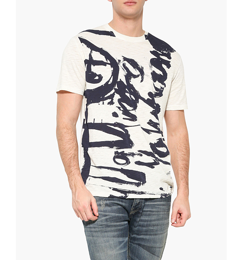 Pánské triko DESIGUAL ECOS 1026 BLANCO BRILLANTE - DESIGUAL - 17WMTKD6 1026 TS_ECOS