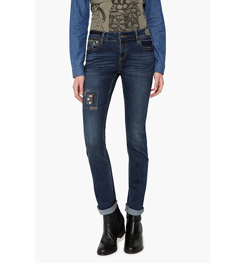 Dámské jeans DESIGUAL EXOTIC 5008 DENIM DARK BLUE - DESIGUAL - 17WWDD24 5008 DENIM_EXOTIC