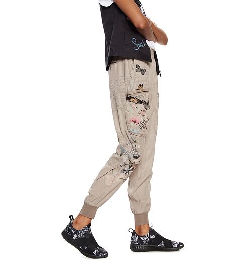 Dámské kalhoty DESIGUAL EDDY 6023 SAHARA - DESIGUAL - 18SWPW06 6023 PANT_EDDY