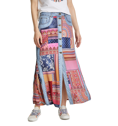 Dámská sukně DESIGUAL FAL_GRECIA 3068 MAROON MEDIUM - DESIGUAL - 20SWFW23 3068 FAL_GRECIA