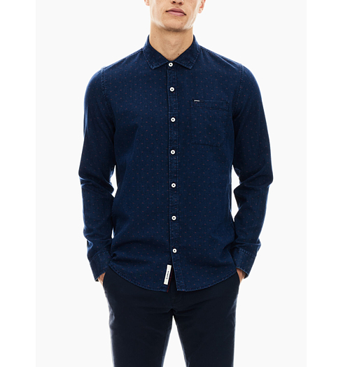 Pánská košile GARCIA mens shirt ls 1050 indigo - GARCIA - T01230 1050 mens shirt ls