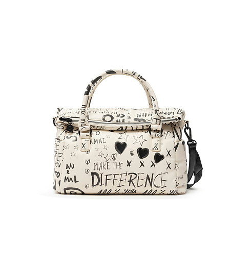 Dámská kabelka DESIGUAL HANSMADE LOVERTY 1001 CRUDO - DESIGUAL - 21SAXP49 1001 BOLS_HANSMADE LOVERTY