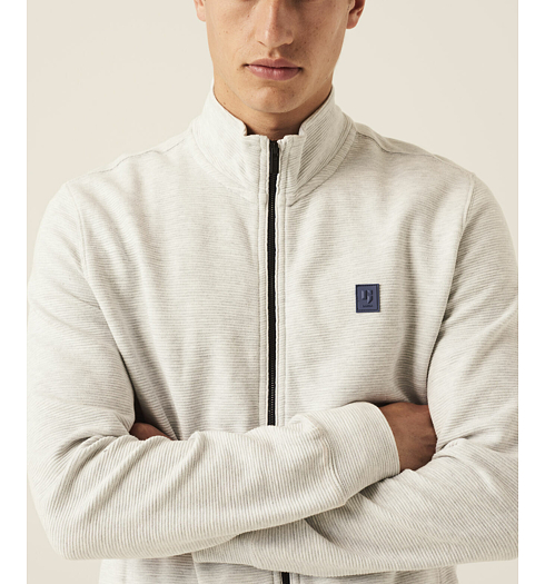Pánská mikina GARCIA mens sweat cardigan 625 white melee - GARCIA - H11219 625 mens sweat cardigan