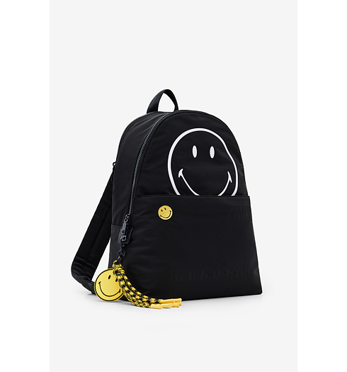 Dámský batůžek DESIGUAL SMILEY CASUAL MOMBASA 2000 NEGRO - DESIGUAL - 22WAKA14 2000 BACK_SMILEY CASUAL_MOMBASA