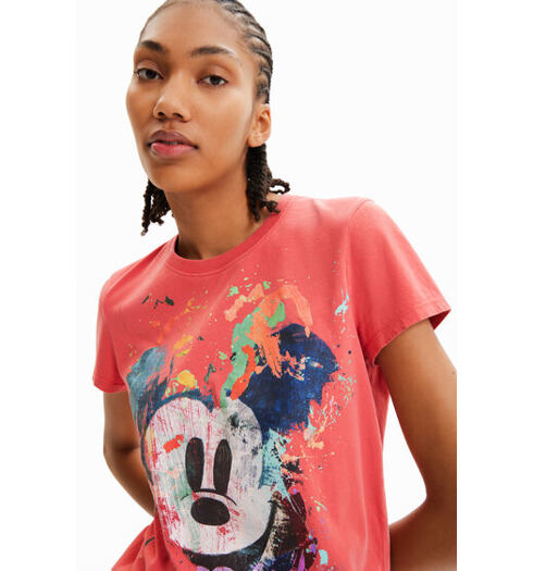 Dámské triko DESIGUAL MICKEY CRASH 3088 RED - DESIGUAL - 23SWTK59 3088 TS MICKEY CRASH