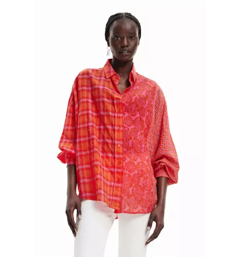 Dámská košile DESIGUAL ELY 7002 ORANGE - DESIGUAL - 23SWCW02 7002 CAM ELY
