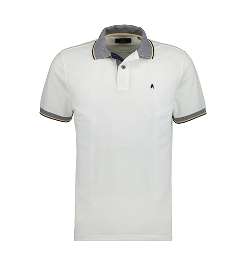 Pánská polokošile RAGMAN Polo Wit 006  WEISS - Ragman - 6021191 006 Polo with striped collar