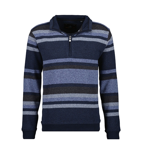 Pánský svetr RAGMAN Mock neck stripe 711  DUNKELBLAU - Ragman - 3414160 711 Mock neck stripe