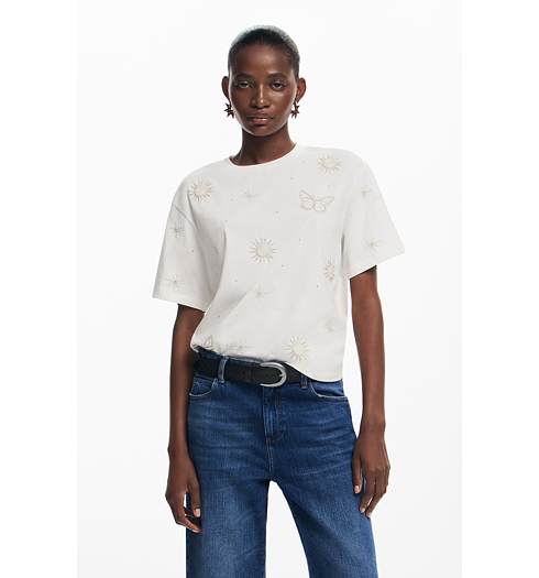 Dámské triko DESIGUAL 24WWTK96 1001 TS TAROT 1001 WHITE - DESIGUAL - 24WWTK96 1001 TS TAROT