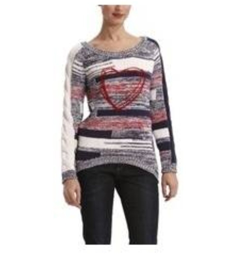 Dámský svetr DESIGUAL 37J2127 1012 JERS_WHITE 1012 - DESIGUAL - 37J2127 1012 JERS_WHITE