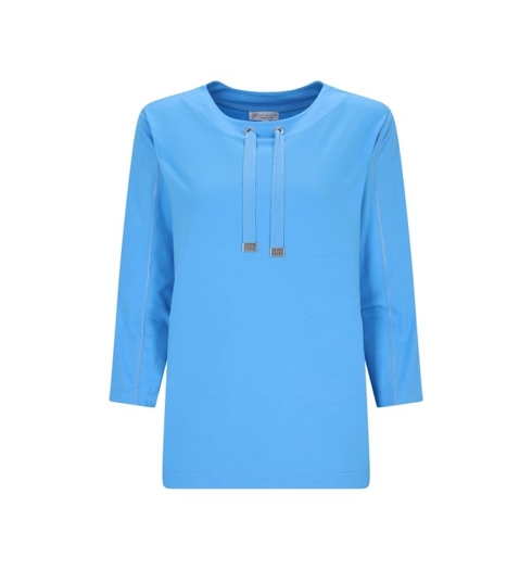 Dámská mikina HAJO 19988 680 D Sweatshirt Glanzkontrastnaht 680 aqua - HAJO - 19988 680 D Sweatshirt Glanzkontrastnaht