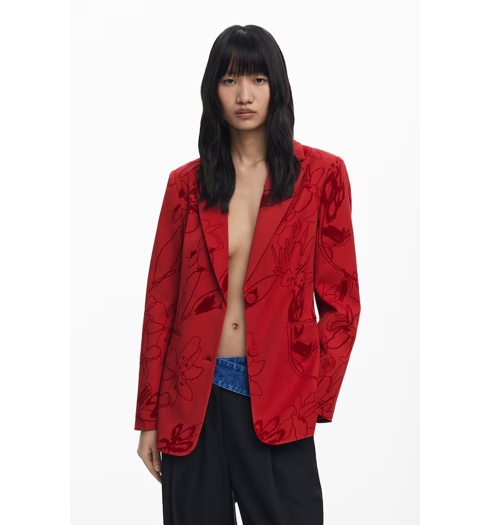 Dámské sako DESIGUAL 25WWEW19 3092 BLAZER FLOCKARTY 3092 RED - DESIGUAL - 25WWEW19 3092 BLAZER FLOCKARTY