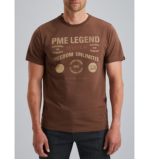 Pánské triko PME LEGEND T-shirt with artwork Hnědá - PME LEGEND - PTSS2509566 8203 T-shirt with artwork