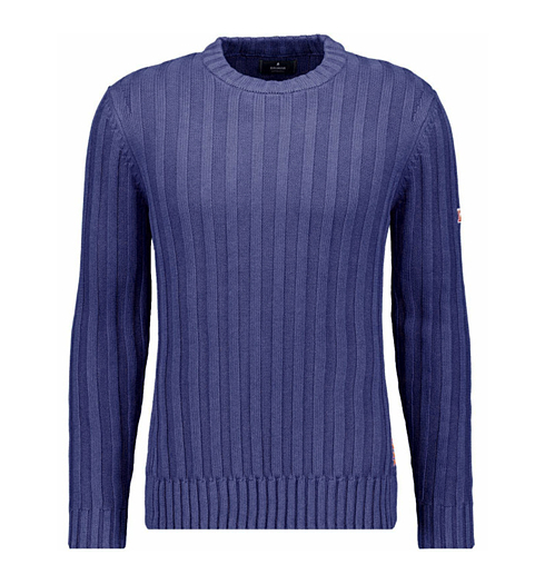 Pánský svetr RAGMAN Roundneck rib Modrá - Ragman - 467880 711 Roundneck rib