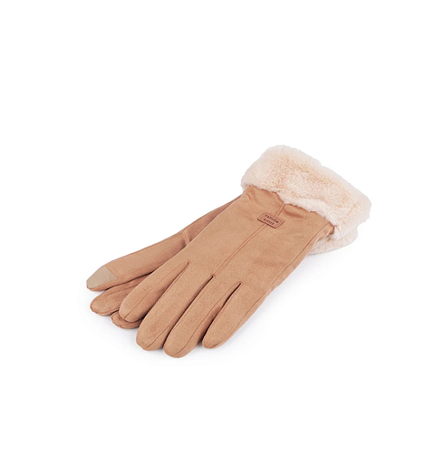 Dámské rukavice KERBO s kožešinou, dotyk Béžová - KERBO - Rukavice s kožešinou 486 1 dotyk