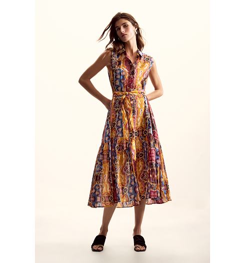 Dámské letní šaty DESIGUAL BUGS Oranžová - DESIGUAL - 26SWVW56 9019 VEST BUGS LACROIX