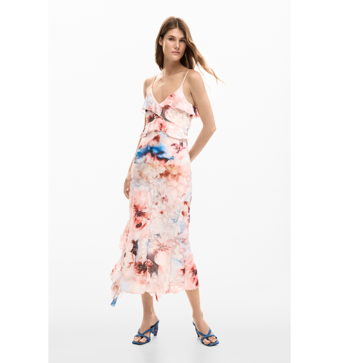 Dámské letní šaty DESIGUAL MALLO Růžová - DESIGUAL - 26SWVK35 3067 VEST MALLO