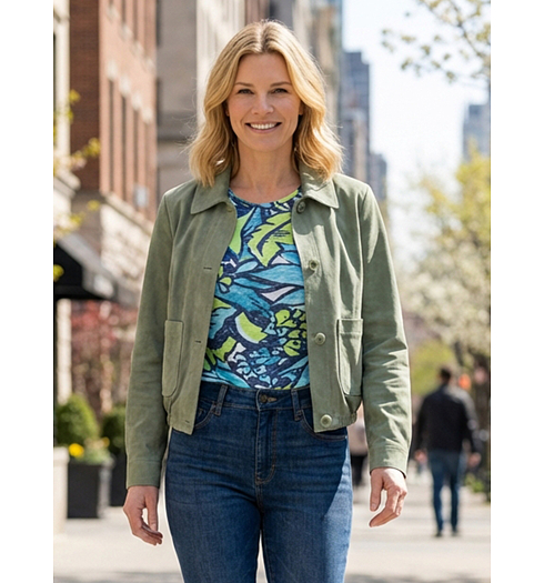 Dámská kožená jarní bunda MILESTONE MSRosa Zelená - Milestone - 612206 41745 45 MSRosa