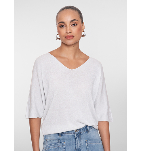 Dámský svetr Geisha Pullover V-neck Bílá - Geisha - 64370-70 721 Pullover V-neck 3/4 sl