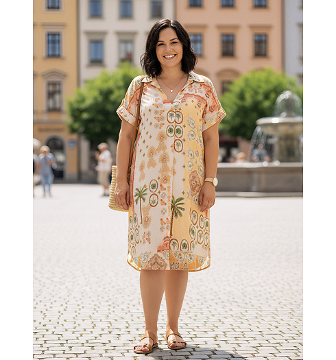 Dámské letní šaty Geisha Dress AOP Oranžová - Geisha - 67359-70 10 Dress AOP