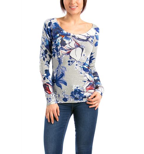 Dámský svetr DESIGUAL JERS_ATI 2042 GRIS VIGORE CLARO - DESIGUAL - 56J21M6 2042 JERS_ATI