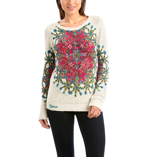 Dámský svetr DESIGUAL JERS ELEN 1010 TIZA - DESIGUAL - 57J21W2 1010 JERS_ELEN