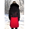Dámský zimní kabát MARLENE ML KLARKA3 černá-červená - Marlene - ML KLARKA3 black-red liška