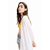 Dámské pončo DESIGUAL FLOWER CLARA 1000 WHITE - DESIGUAL - 23SAWA37 1000 KAFTAN FLOWER CLARA