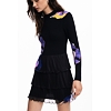 Dámské šaty DESIGUAL 24WWVK34 2000 VEST PENSEE LACROIX 2000 BLACK - DESIGUAL - 24WWVK34 2000 VEST PENSEE LACROIX