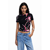 Dámské triko DESIGUAL 25WWTK16 2000 TS LALA 2000 BLACK