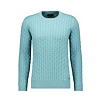 Pánský svetr RAGMAN Roundneck cable Zelená