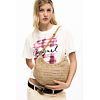 Dámská kabelka DESIGUAL HALF LOGO RAFFIA WAVERLY Béžová - DESIGUAL - 26SAXO01 1014 BAG HALF LOGO RAFFIA WAVERLY