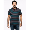 Pánská polokošile KERBO POLO GULF černá s tyrkys proužkem