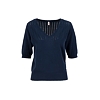 Dámské triko Blutsgeschwister Pretty Preppy Crewneck 0499 blue pigtail knit - Blutsgeschwister - 001231-160-0499 Pretty Preppy Crewneck