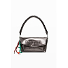 Dámská kabelka DESIGUAL 25WAXPAQ 9225 BAG HALF LOGO TROKEL DARK SILVER 9225 MATERIAL FINISHES