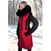 Dámský zimní kabát MARLENE ML KLARKA3 černá-červená - Marlene - ML KLARKA3 black-red liška