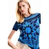 Dámské triko DESIGUAL SUN BLUE 5010 BLUE - DESIGUAL - 24SWTK74 5010 TS_SUN BLUE