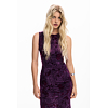 Dámské zimní šaty DESIGUAL ALINA Fialová - DESIGUAL - 25WWVK33 3028 VEST ALINA