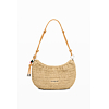 Dámská kabelka DESIGUAL HALF LOGO RAFFIA WAVERLY Béžová - DESIGUAL - 26SAXO01 1014 BAG HALF LOGO RAFFIA WAVERLY
