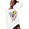 Dámské triko DESIGUAL SIMBA 1000 BLANCO - DESIGUAL - 17WWTK05 1000 TS_SIMBA