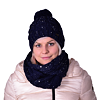 Dámská zimní čepice KERBO W KABU 19 tm.modrá s flitry