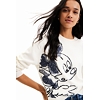Dámský svetr DESIGUAL MICKEY 1001 WHITE - DESIGUAL - 23SWJF25 1001 JERS MICKEY