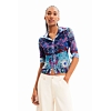 Dámská halenka DESIGUAL LUA-LACROIX 5036 BLUE - DESIGUAL - 23SWTKBW 5036 TS LUA-LACROIX